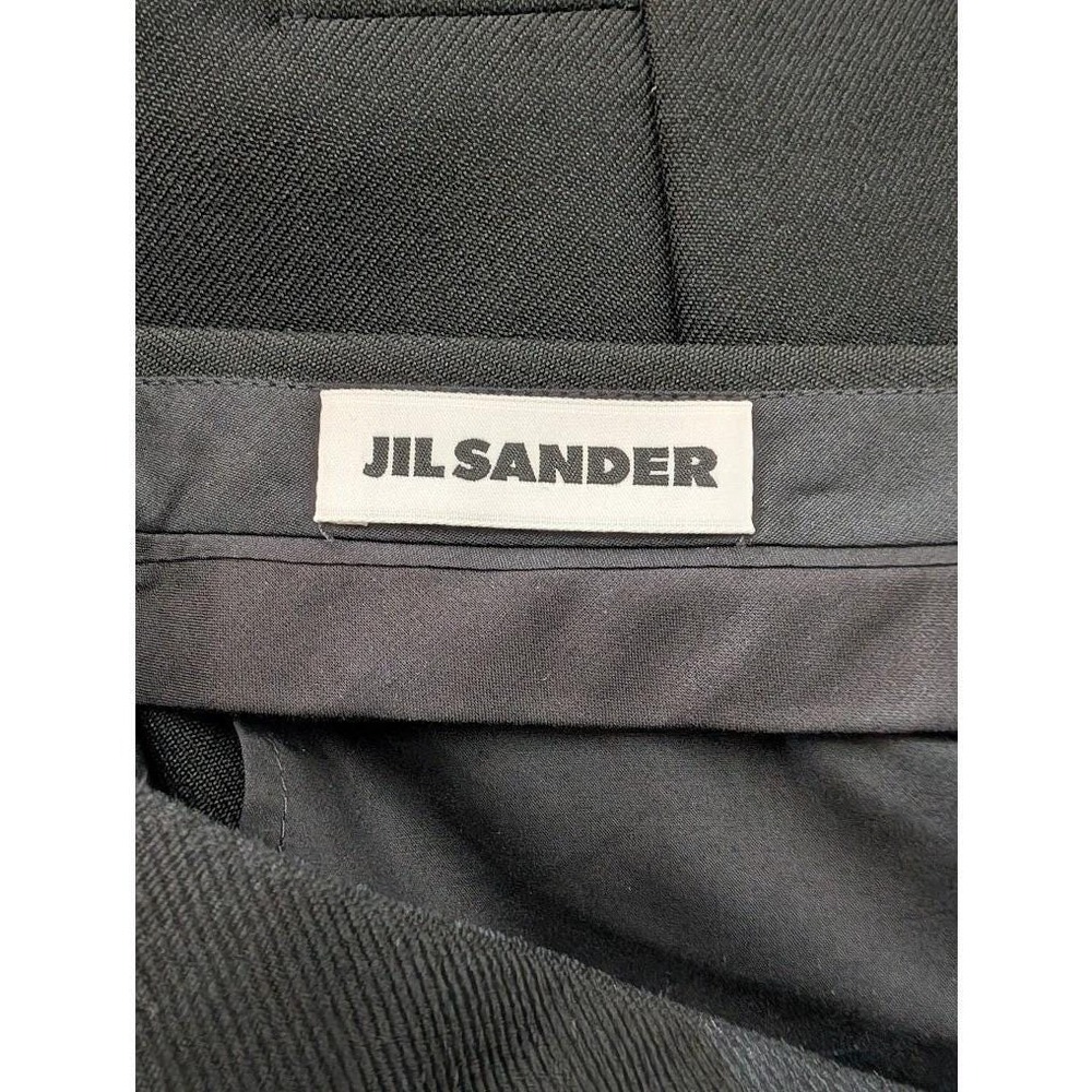 Jil Sander Black Wool Blend Wide Leg Trousers Side Button Detail Size 44 - Picture 12 of 15